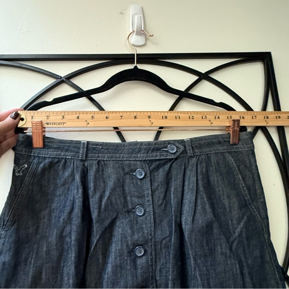 American Eagle Dark Denim Button-Front Skirt - image 3
